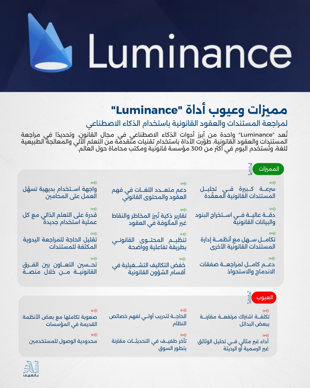 "Luminance" أداة فعالة لمراجعة المستندات والعقود القانونية باستخدام الذكاء الاصطناعي