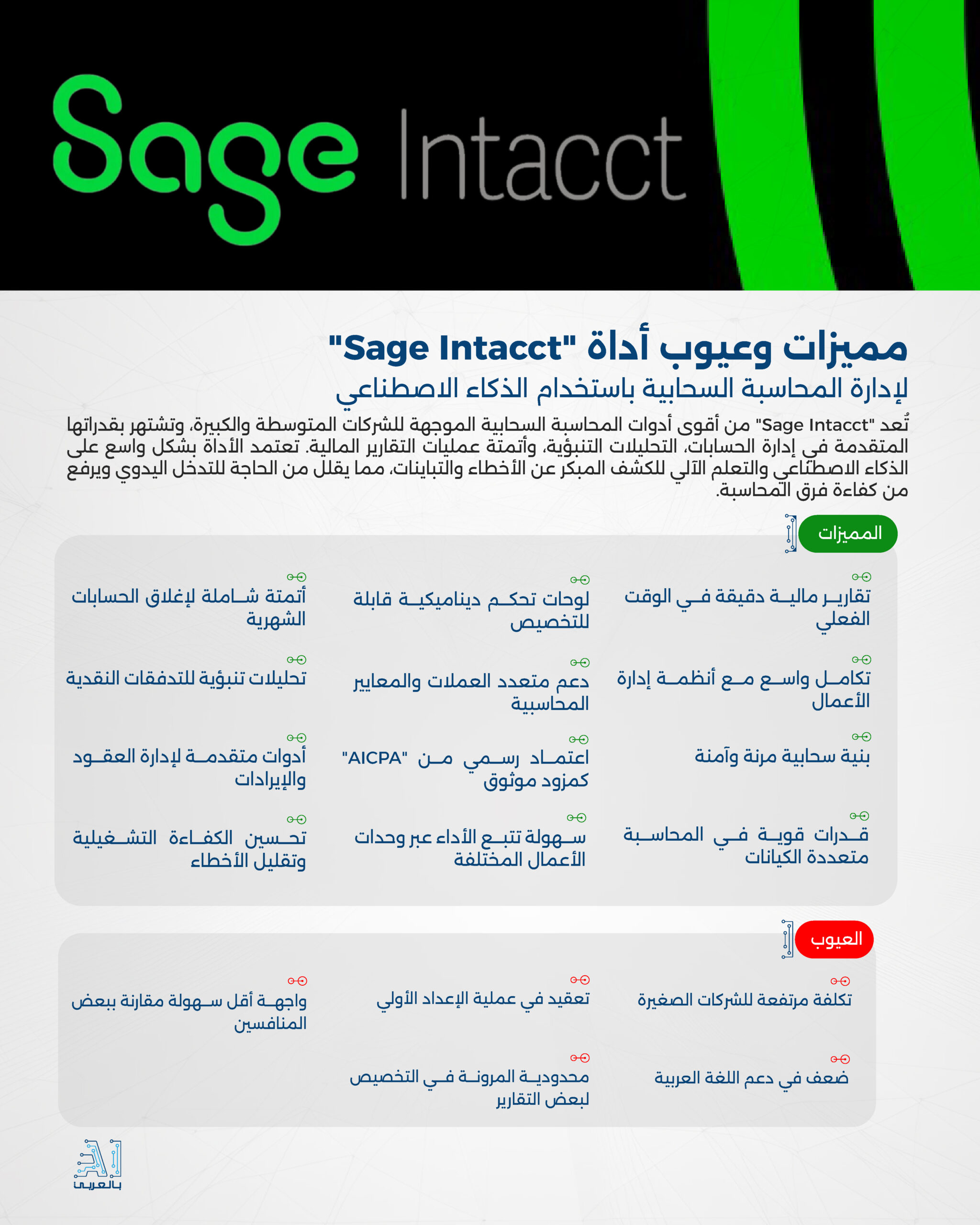 "Sage Intacct" أداة فعّالة لإدارة المحاسبة السحابية باستخدام الذكاء الاصطناعي