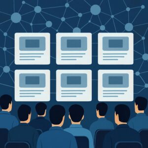 تمثيل رقمي لطفل تحيطه بيانات وتحليلات خوارزمية