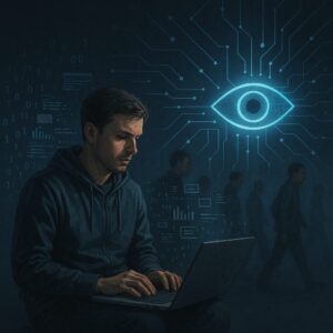 رمزية لخوارزميات تقرأ البيانات الخفية خلف السلوك