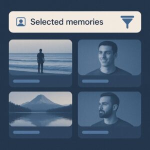 شاشة تعرض ذكريات رقمية مختارة بخوارزميات