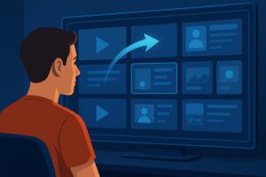 شاشة توصيات ذكية تحدد مسار المحتوى للمستخدم