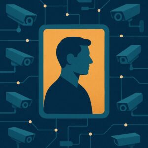 لوحة رقمية تعكس وهم الخصوصية في بيئة مراقبة كلية