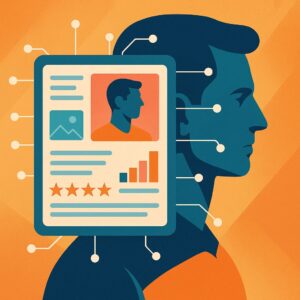 لوحة رقمية تمثل بناء شخصية المستخدم عبر البيانات
