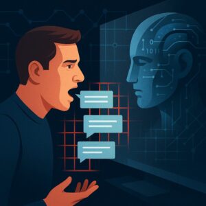لوحة رقمية تمثل حدود التعبير في الذكاء الاصطناعي