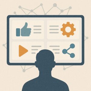 واجهة توصيات رقمية تبرز خوارزميات التحكم في السلوك