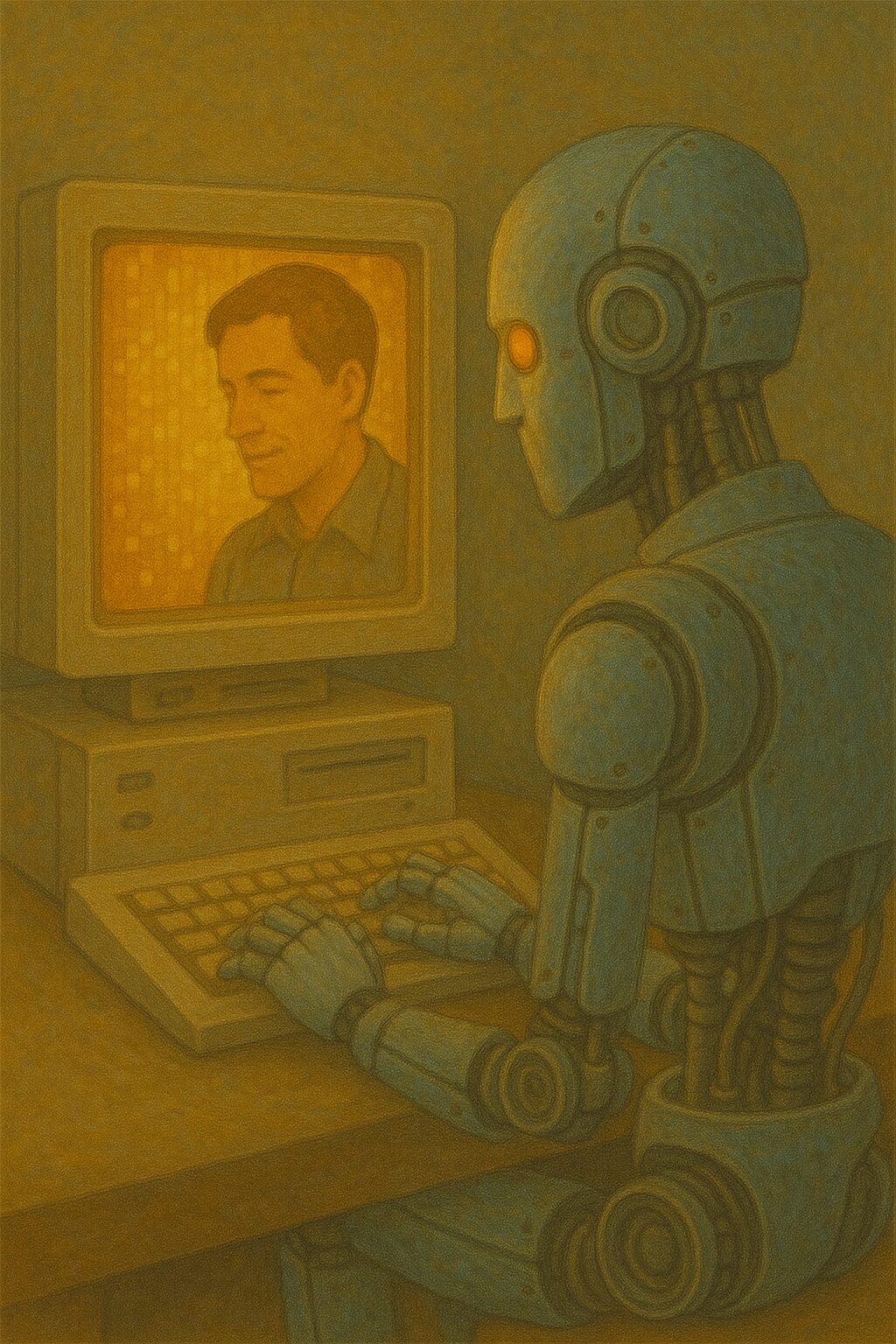 رمزية لتصميم مشاعر لم تُعش لكنها تُستدعى رقمياً