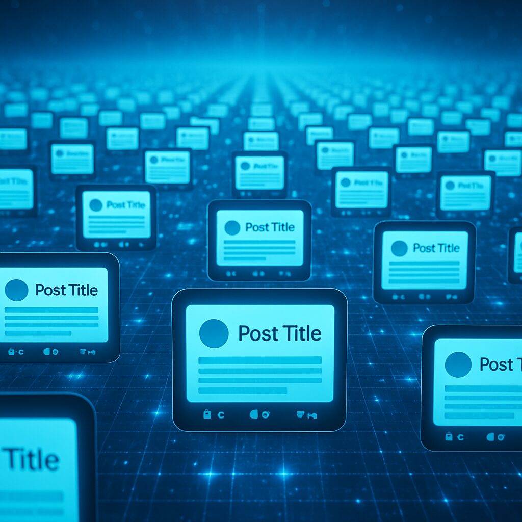 شاشة هاتف تتدفق منها رموز الإعجاب والمشاركة بشكل متكرر بلا توقف.