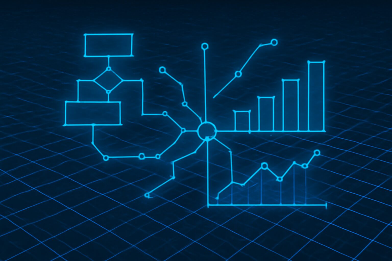 خوارزميات تحليل البيانات تعمل فوق شبكة معلوماتية واسعة.