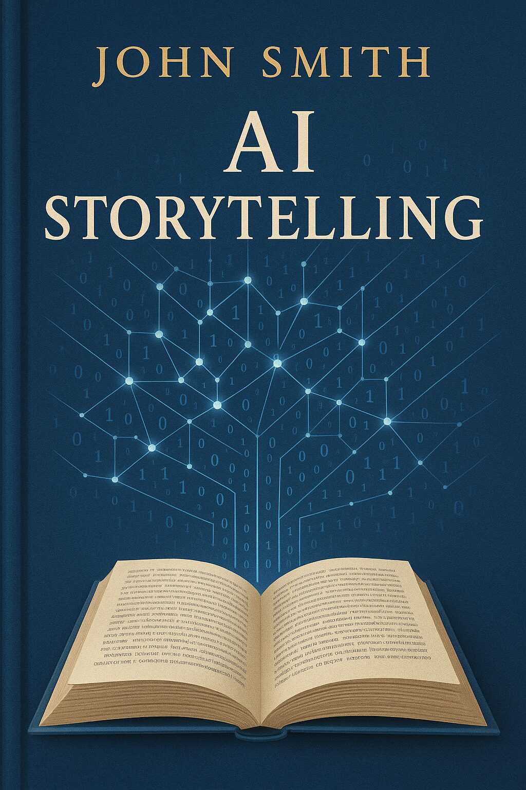 غلاف كتاب يحمل اسم كاتب، وفي الخلفية تظهر خوارزمية شفافة تمتدّ من العنوان إلى النص الداخلي كأنها المشارك الخفي.