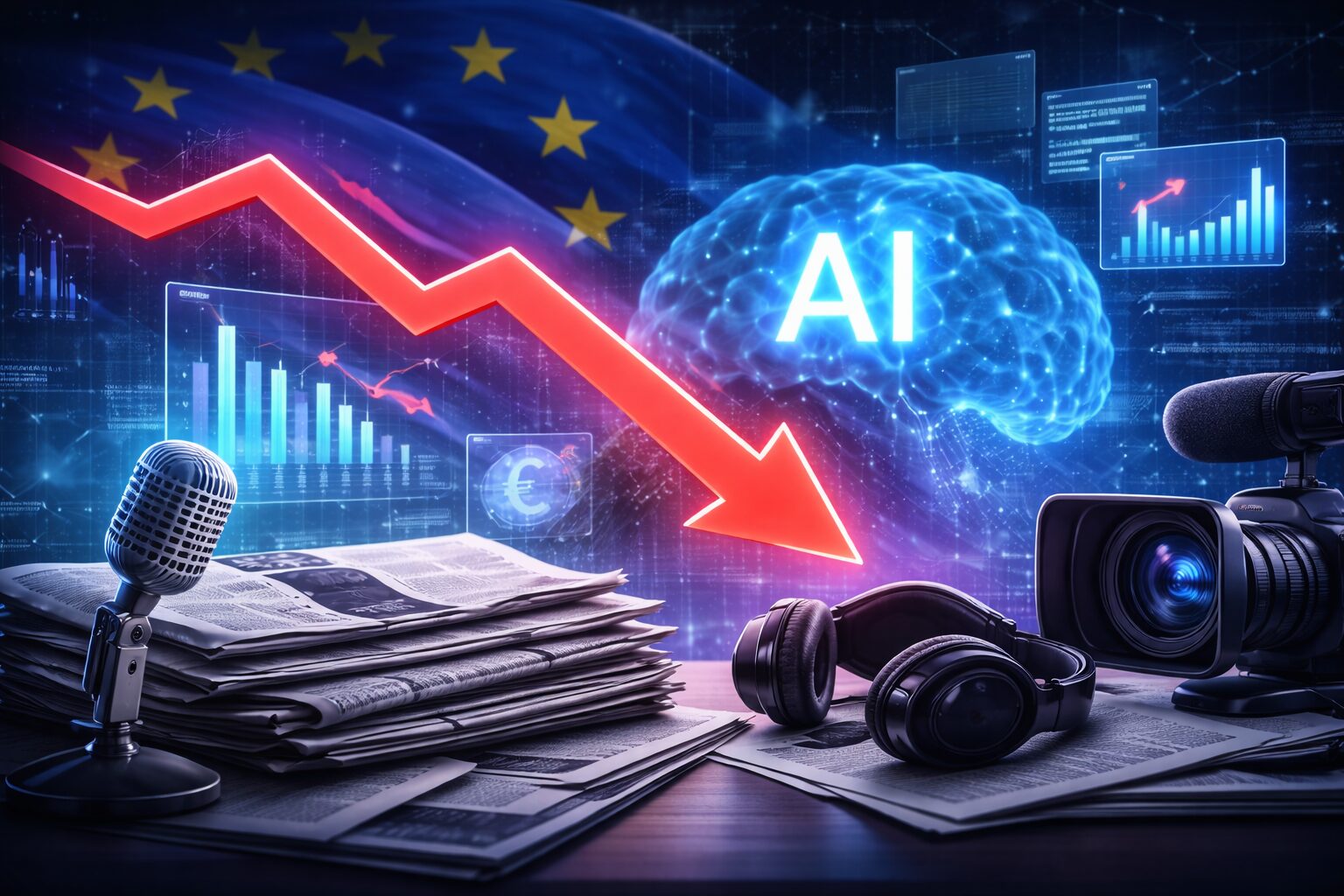 تقرير: الذكاء الاصطناعي يعمق أزمات إعلام أوروبا خلال 2026