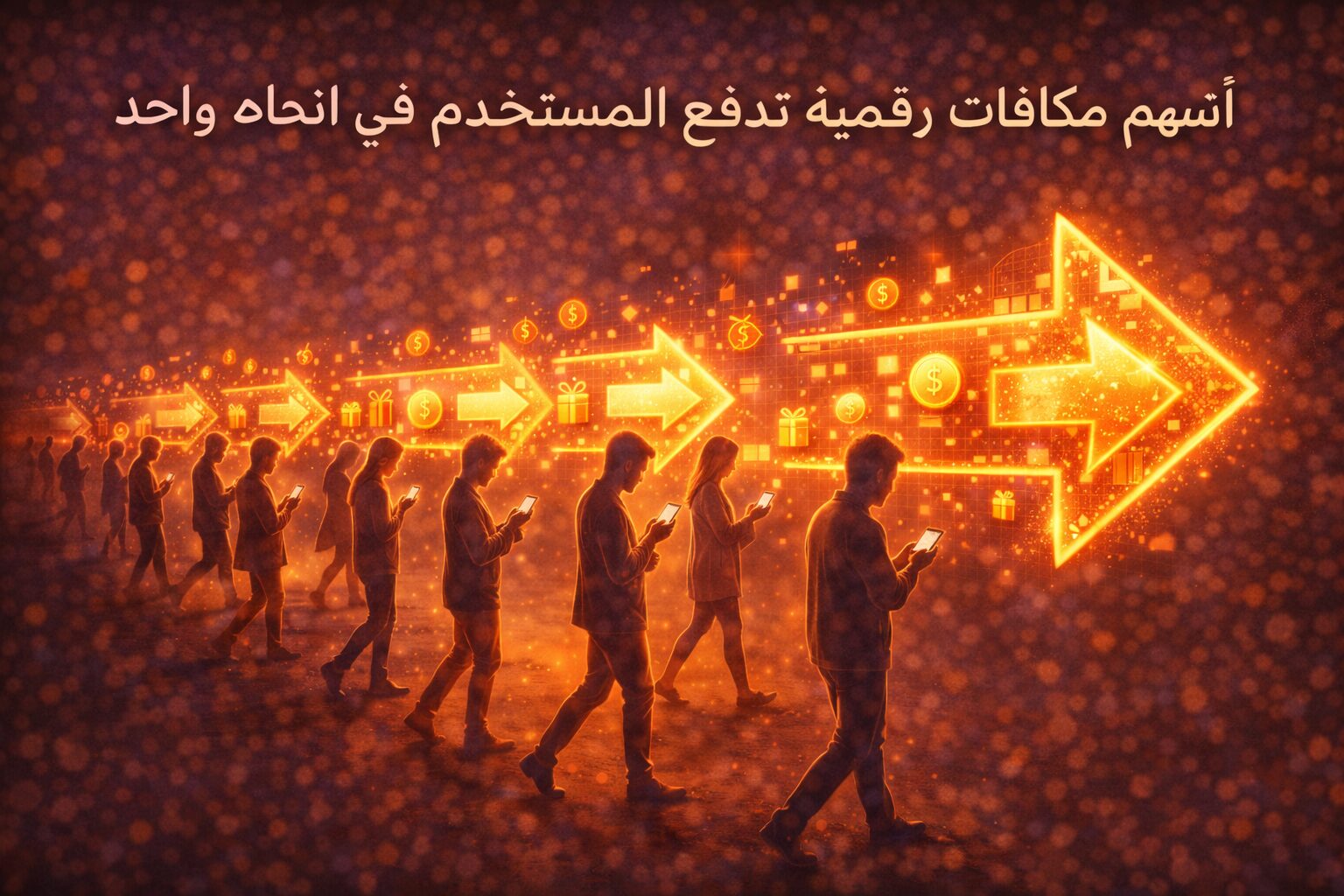 أسهم مكافآت رقمية تدفع المستخدم في اتجاه واحد