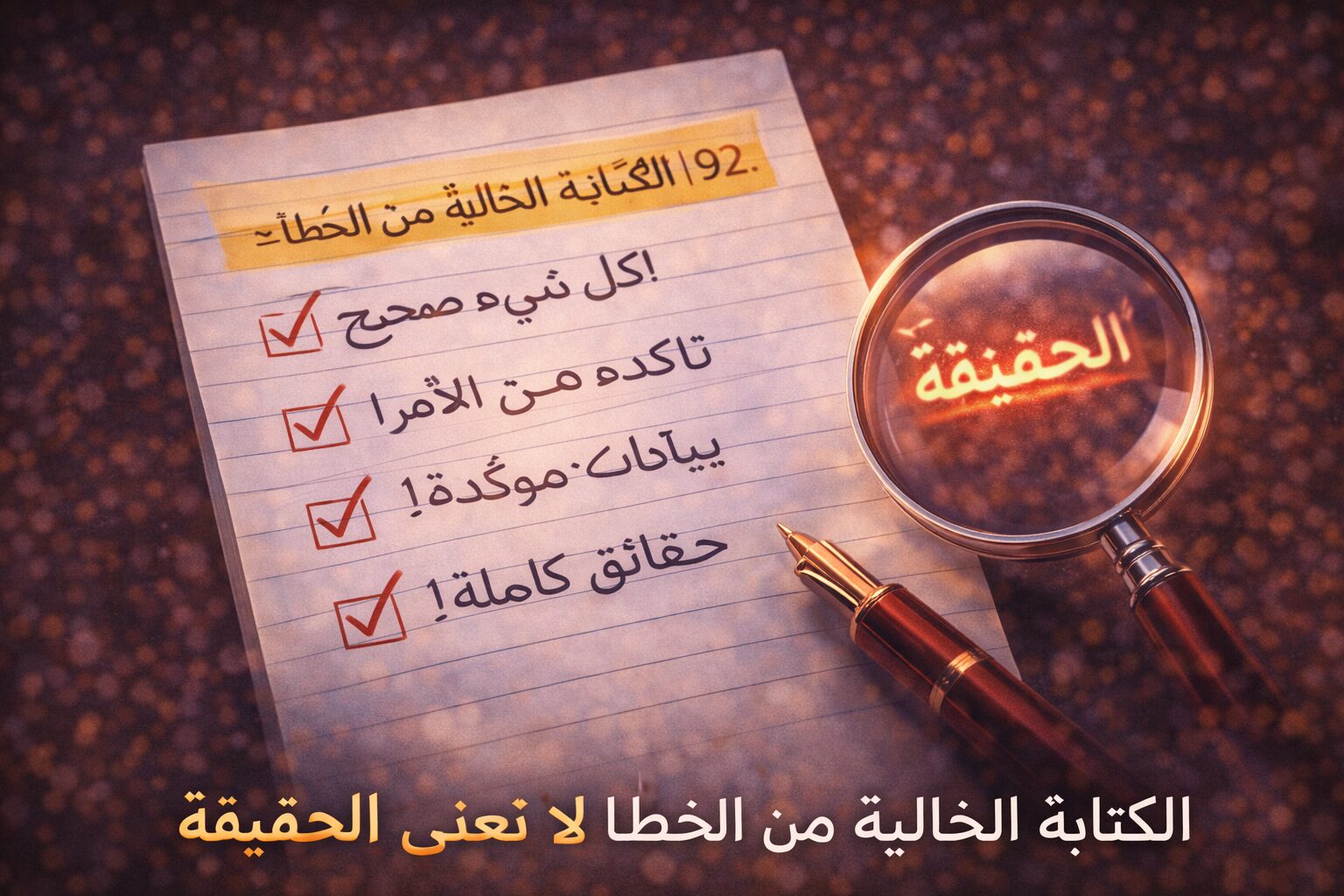 الكتابة الخالية من الخطأ لا تعني الحقيقة