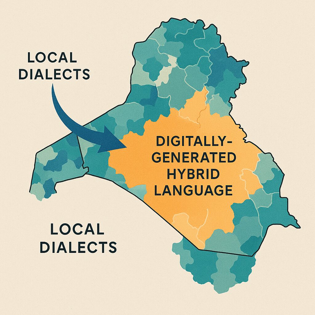 خريطة تُظهر تقلص اللهجات أمام لغة هجينة تولد رقميًا