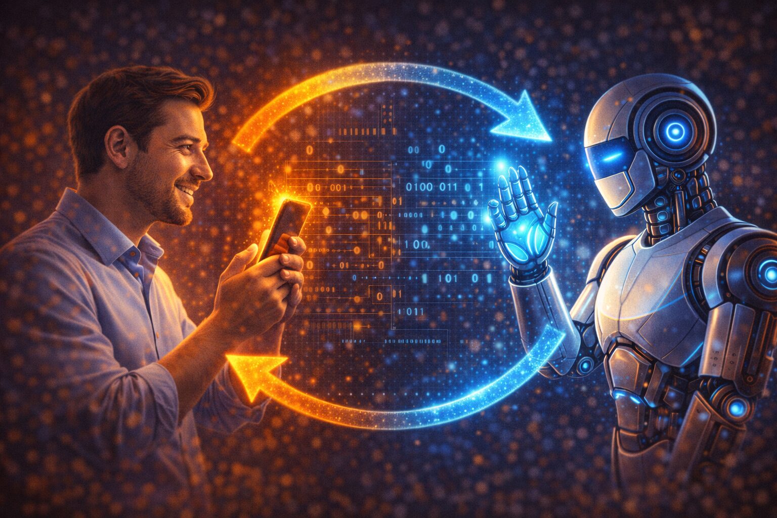 دائرة مغلقة يتبادل فيها المستخدم والنظام الإشارات