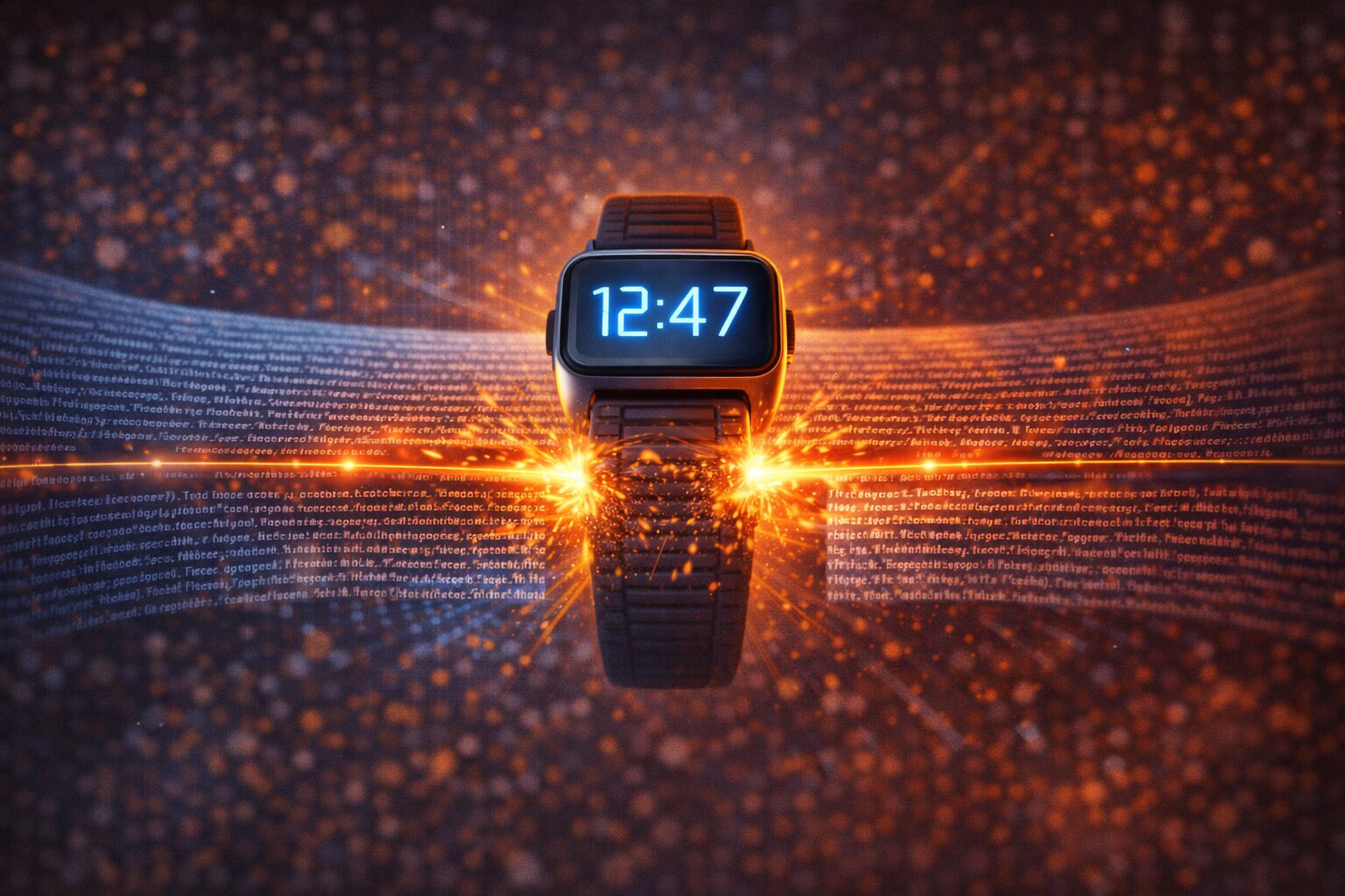 ساعة رقمية تضغط على نص طويل ليصبح أقصر