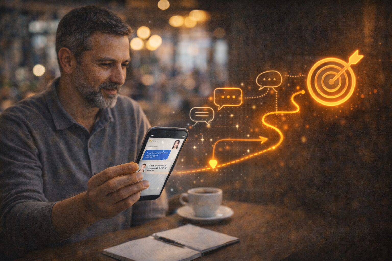 محادثة رقمية ودّية تتحوّل تدريجيًا إلى مسار موجَّه خفيًا