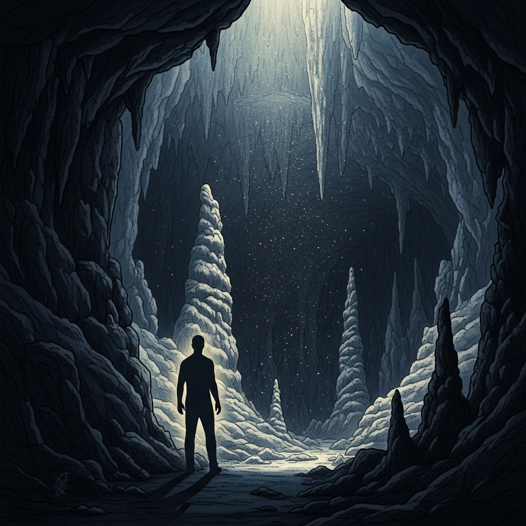 “مستخدم يتحدث إلى مساعد ذكي بينما تظهر خلفه ظلال من محادثات سابقة”