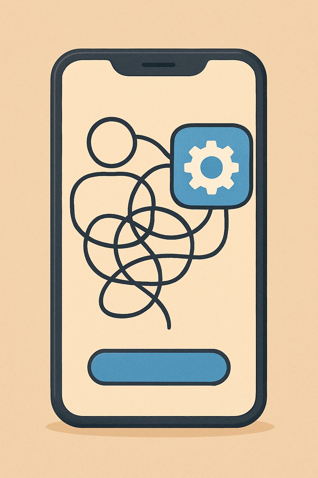 واجهة تطبيق تُظهر خيوطًا متشابكة بين مستخدم وخوارزمية، في إشارة إلى علاقة تأثير متبادل