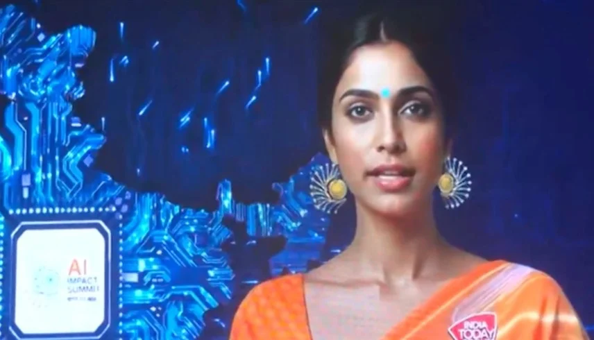 مذيعة بالذكاء الاصطناعي تقود المشهد في قمة نيودلهي 2026