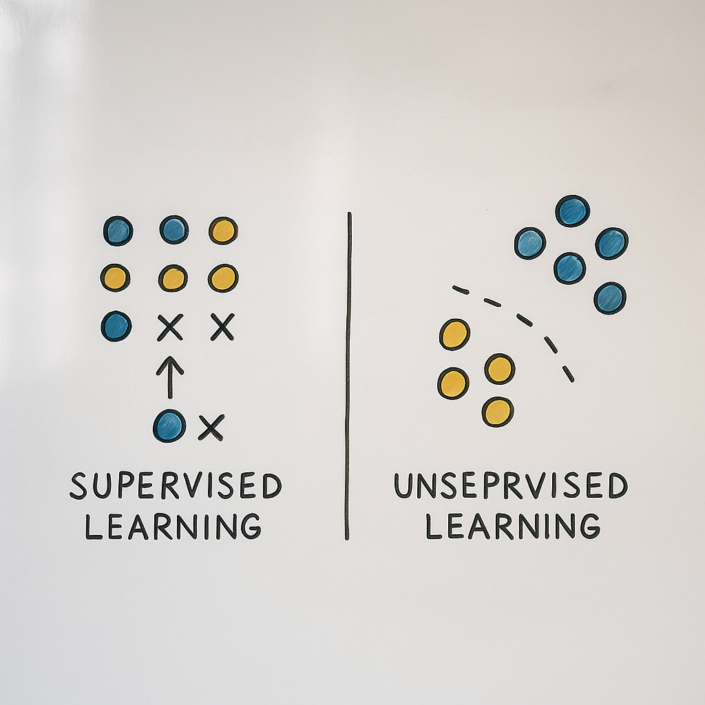 الفرق بين Supervised Learning و Unsupervised Learning