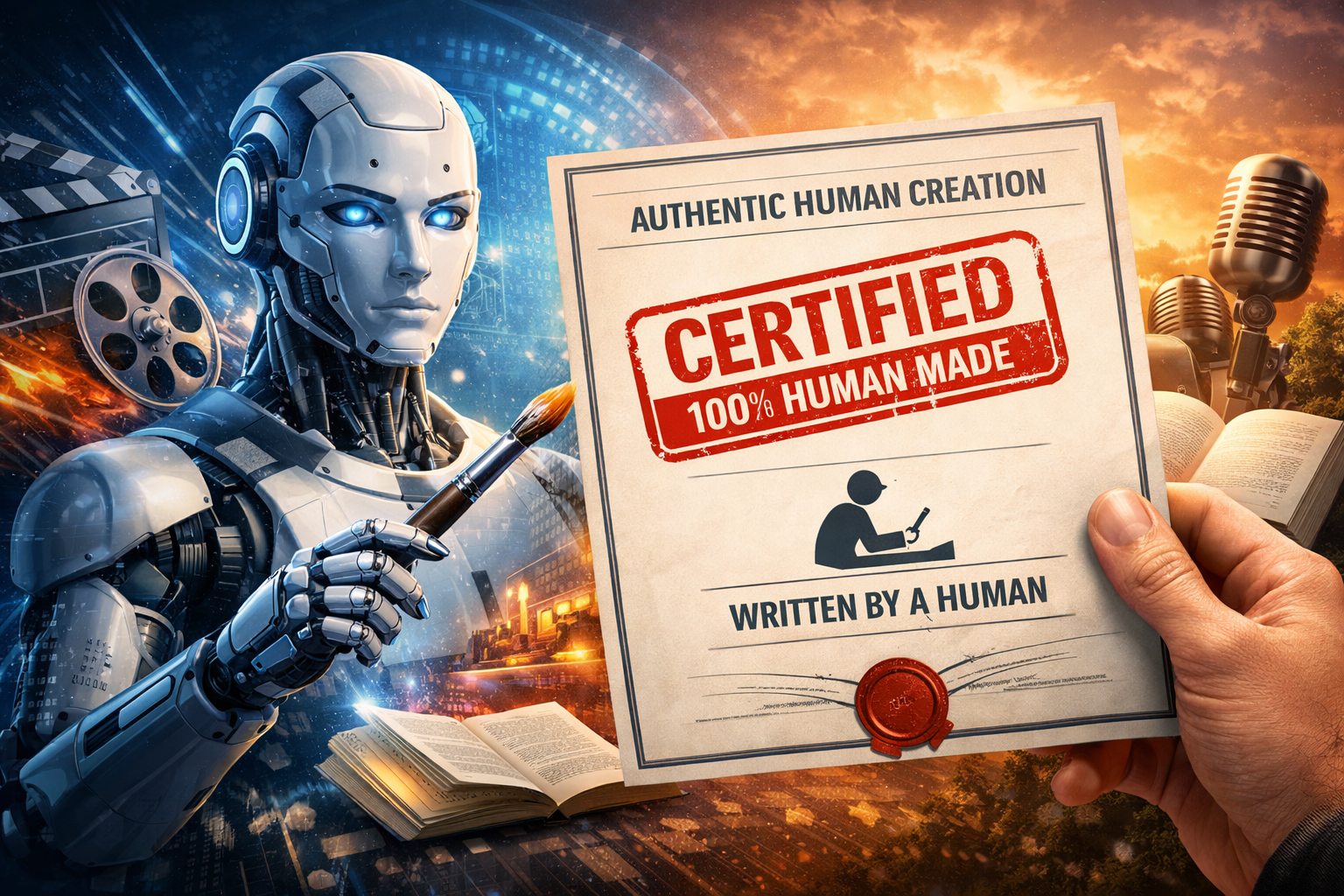 شهادات التأليف البشري تتصدر المشهد مع تمدد الذكاء الاصطناعي في صناعة الفنون