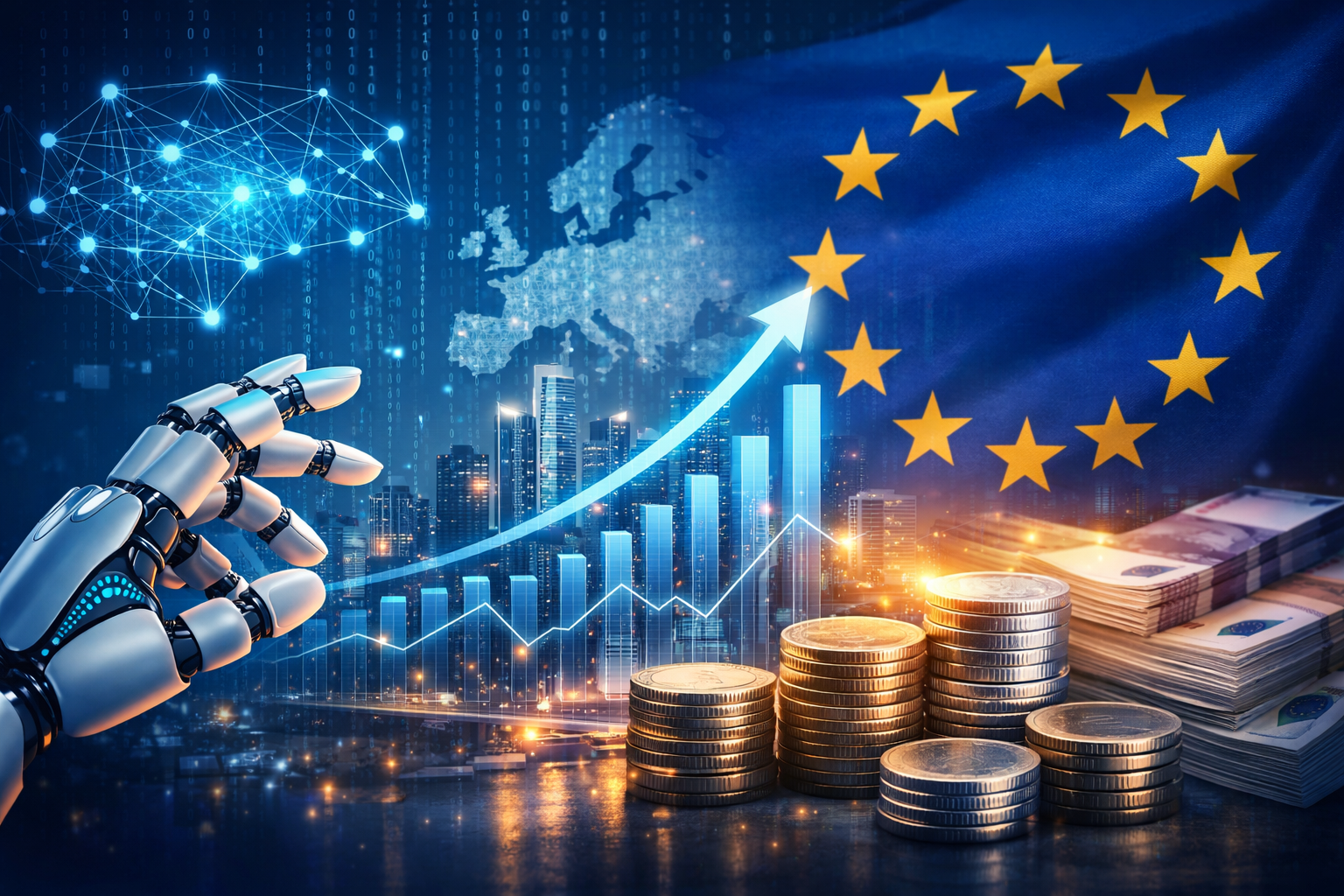 الذكاء الاصطناعي يعزز إنتاجية منطقة اليورو بنسبة تصل إلى 4٪ خلال العقد المقبل
