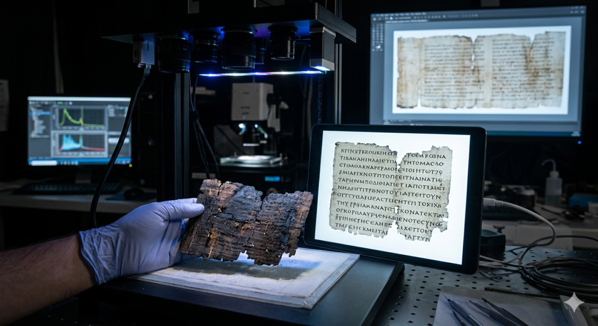 الذكاء الاصطناعي يكشف أسرار بردية احترقت منذ ألفي عام ويعيد قراءة نص مفقود