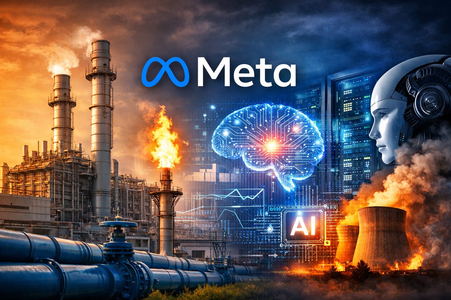 “ميتا” تعتمد على الغاز الطبيعي لتأمين طاقة الذكاء الاصطناعي