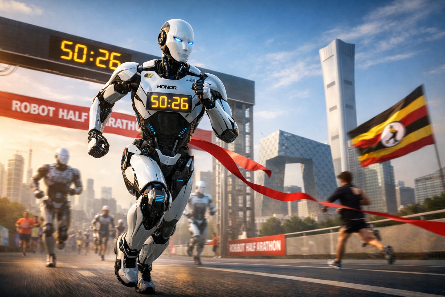 روبوت صيني يتجاوز البشر ويحطم زمن نصف الماراثون في إنجاز غير مسبوق
