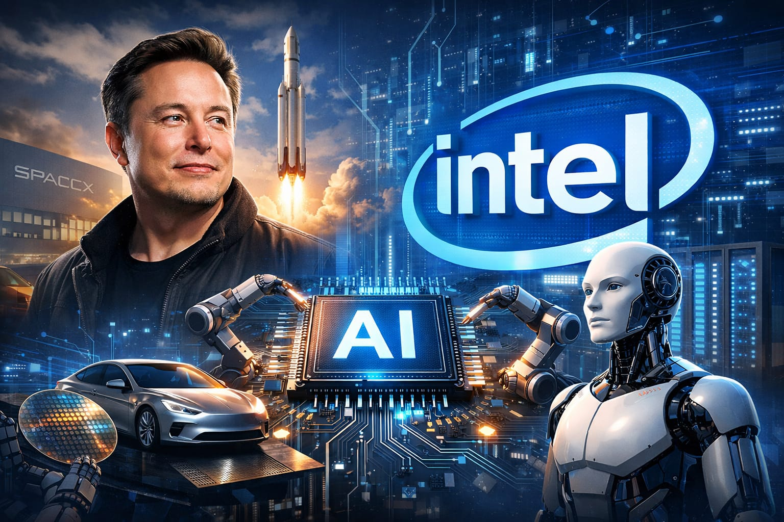 “إنتل” تدخل شراكة مع إيلون ماسك لتعزيز تصنيع رقائق الذكاء الاصطناعي