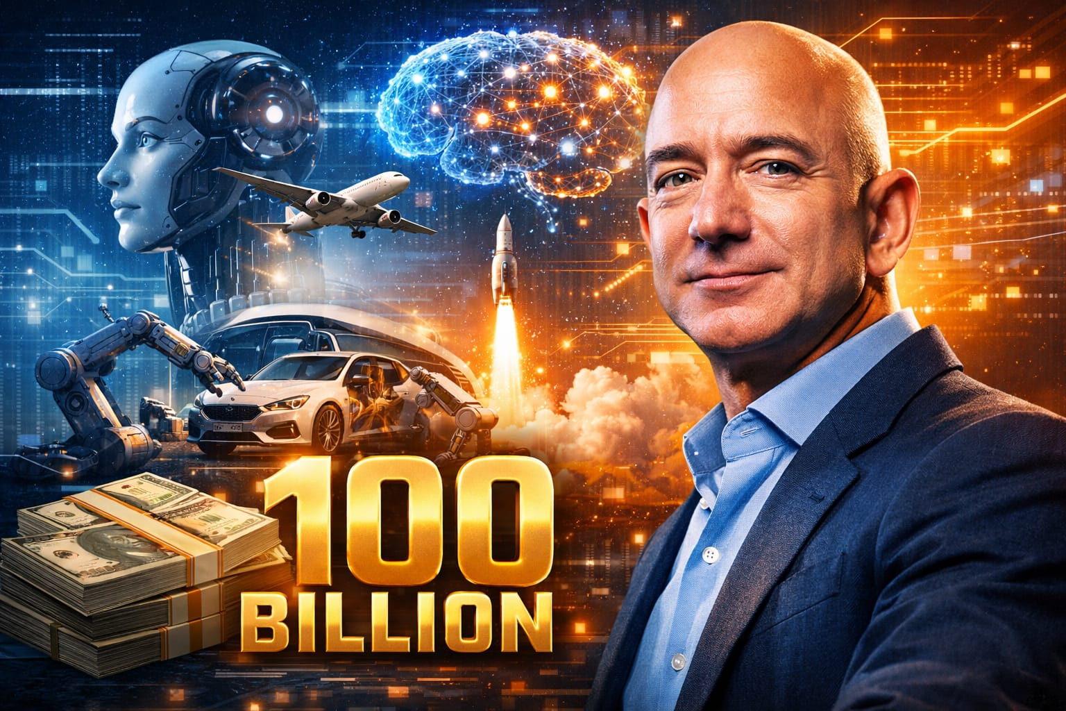 “جيف بيزوس” يراهن على الذكاء الاصطناعي الصناعي بمشروع ضخم قد يصل إلى 100 مليار دولار