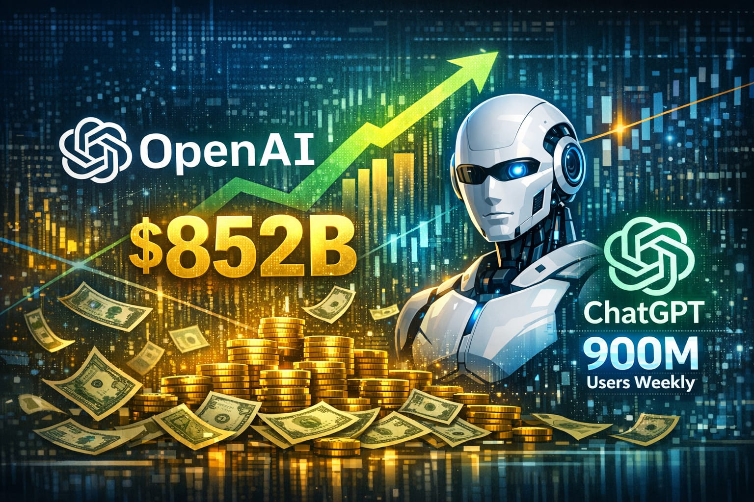 تمويل ضخم يرفع قيمة “OpenAI” إلى 852 مليار دولار وسط سباق الذكاء الاصطناعي