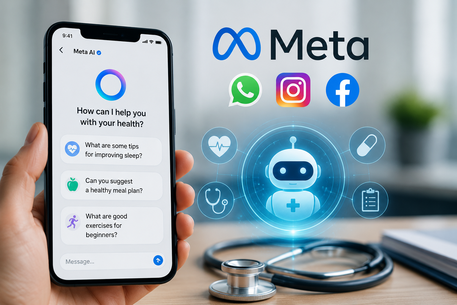 “ميتا” تخطط لتقديم نصائح صحية بالذكاء الاصطناعي عبر تطبيقاتها